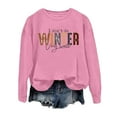 thumbnail image 3 of Women's Trendy Pullover Hoodie Letter Print Round Neck Top For Fall & Winter Comfy Womens Sweatshirts Hot Two Piece Outfit Full Zipper Women Blouses Zip up Women Athletic Decorative Sweatshirt Hoodie, 3 of 3