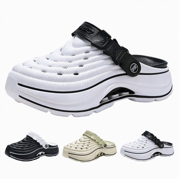 Unisex Clogs Lightweight Mens Slip on Mules Open Toe Water Sandals Women Non Slip Comfortable Gardening Shoes White Size 8