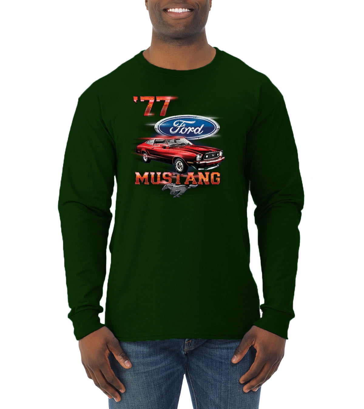 Buy Cool Shirts Ford T-shirt 1977 Mustang Long Sleeve Thermal 