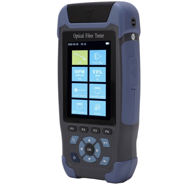 Reflectómetro de dominio temporal óptico 9 en 1, pantalla a color de 3,5 pulgadas y longitud de onda dual, comprobador de cables de fibra óptica, enchufe estadounidense de 110 a 240 V
