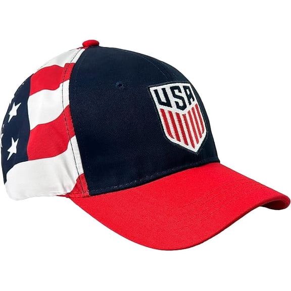 Icon Sports U.S. Soccer American Flag Cap, 100% Cotton, Blue, OSFM, 1-Pack
