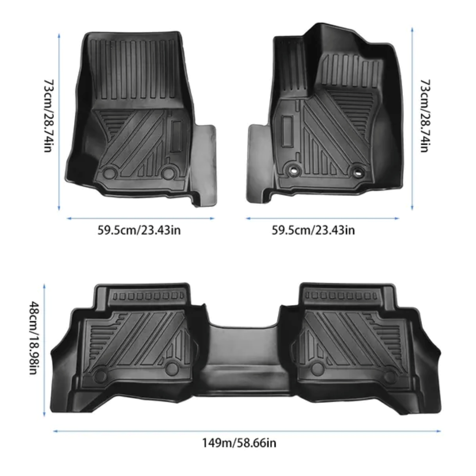 3PCS TPE Floor Liner Floor Mats Compatible with Toyota Tacoma 2024 Auto Accessories