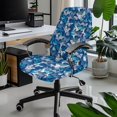 thumbnail image 2 of HELLHERO Butterfly Print Office Chair Cover, Spandex Removable Stretchable Desk Chair Covers 1 Piece, Rotating Chairs Slipcover Dustproof Blue, 2 of 7