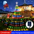 thumbnail image 2 of Solar Five-Pointed Star Waterfall Light Waterproof Fairy lights Christmas Tree Decor For Garden Party New year's eve Decorations, 2 of 8