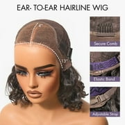 LUVME 12 Lightweight & Voluminous Beach Wave Glueless 13x4 Lace Front Short Wig Pre-Cut Lace for Women