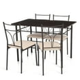 thumbnail image 3 of iKayaa 4 Person Dining Set Metal Frame Kitchen Table Chairs Modern Furniture 120kg Load Capacity, 3 of 6