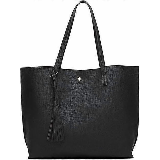 Handbags for Women, Ladies Handbag Tote Bag Soft PU Leather Large Capacity Womens Top Handle Shoulder Bag For women Black Handbag