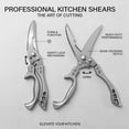 thumbnail image 3 of Kitchen Scissors Set Poultry Scissors Heavy Duty with Safety Lock 3.5mm Thickness 3 Piece Kitchen Shears  for Cutting Chicken Meat Bone Food Seafood Brushed Stainless Steel Tongs Dishwasher Safe, 3 of 8