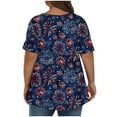 thumbnail image 4 of Fznquz Oversized Tops for Women July 4th Loose Shirts Butterfly Printed Patriotic Independence Day Summer Blouses for Women, 4 of 5
