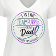 thumbnail image 4 of Inktastic Suicide Prevention- I Wear Teal and Purple for My Dad Women's Plus Size V-Neck T-Shirt, 4 of 5