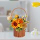 thumbnail image 1 of Organizador de canasta de niñas de flores Decoración de ratán simulada Recipiente de cestas de dulces grandes para jardinería Banquete de cocina de 13x13x30cm, 1 of 8