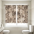 thumbnail image 4 of 2 Panels Coffee Curtain, Retro Brown Coffee Theme, Home Decor Bedroom Living Room Kitchen, Cafe Window Treatment Set - 27.5X39'', 4 of 7