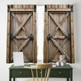 thumbnail image 3 of WNOOHIY Wooden Door Pattern Barn Door Light-filtering Curtains for Living Room Bedroom Home Decoration, Set of 2 Panels, 3 of 8