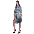 thumbnail image 4 of Moomaya Printed Womens Kimono Robes Short Satin Silk Bridal Robe Loungewear, 4 of 7