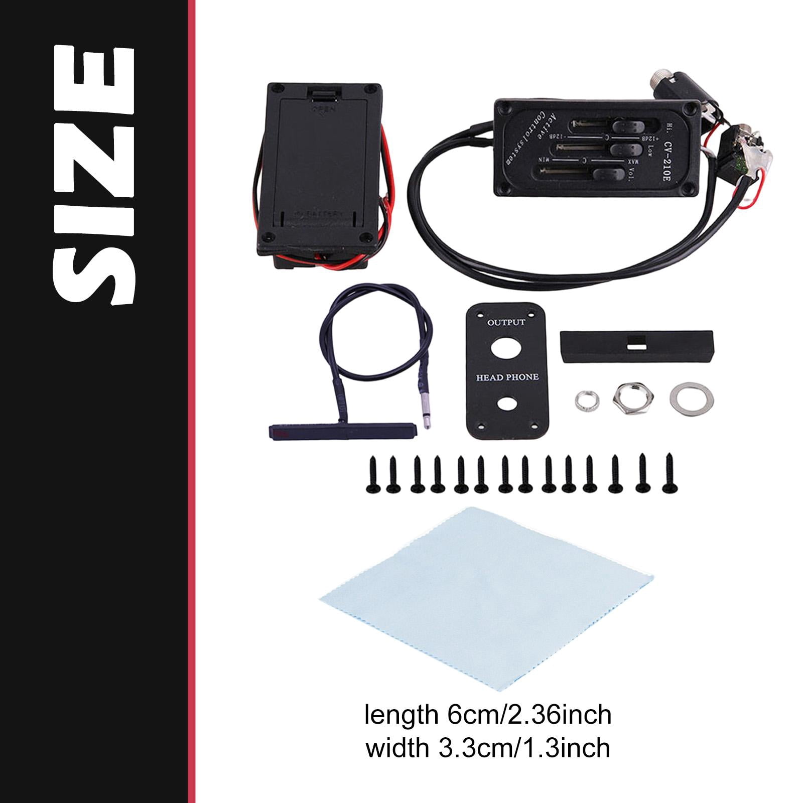 LeeQinersw Abs Metal Acoustic Guitar Pickup Microphone Violin EQ Equalizer Piezo Transducer