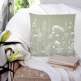 thumbnail image 3 of 24x24 Pillow Covers Set of 2, Sage Green Spring Floral Square Throw Pillow Covers for Couch/Sofa/Living Room, Elegant Pastoral Flowers Decorative Soft Pillowcases for Couch Throw Pillows, 3 of 7