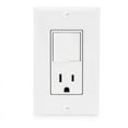 thumbnail image 2 of Maxxima Combination Rocker Light Switch and Outlet - Single Pole White Decor Combo Style Receptacle, Wall Plates Included, UL Listed, 15A / 120V AC - 2 Pack, 2 of 4