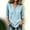Light Blue, variant on Women Diagonal Button Wrap V Neck 3/4 Sleeve Blouses, Crinkled Imitation Linen Loose Curved Hem Tops, Solid Breathable Lightweight Spring Summer Office Daily Casual Tunics(White,L)