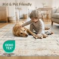 thumbnail image 4 of ODIKA 4'x6' Washable Area Rug Neutral Abstract Transitional Interlocking Geometric Shapes Dining for Dorm Room, Small Living Stain Resistant Low Profile, Easy Care, 4 of 7