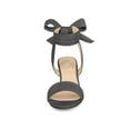 thumbnail image 6 of BLISSFUL STEP Mother's Day Women's Shoes Kitten Heel Ankle Strap Open Toe Bow Tie Sandals  Grey 10.5, 6 of 7