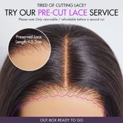 LUVME 8 Brown Highlight Short Cut Slicked Back Deep Curly Ear-to-ear Wide T Lace Wig for Women