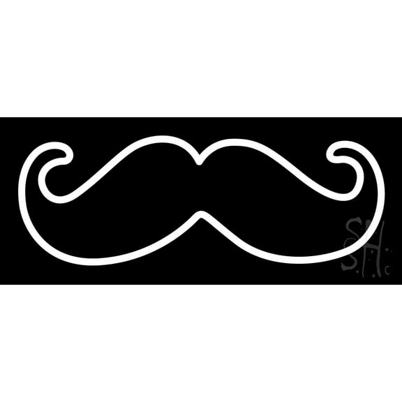 The Shave Mustache LED Neon Sign 6 x 15 - inches, Black Square Cut Acrylic Backing, with Dimmer - Bright and Premium built indoor LED Neon Sign for Defence Force.