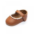 thumbnail image 4 of BESLY 0-18M Toddler Baby Girls Shoes Leather Flats with Bowknot Infant Princess Dress Shoes, 4 of 5
