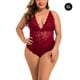thumbnail image 1 of Ropa interior de encaje sexy para mujer, minivestido en V profundo, ropa de dormir, regalo, rojo vino, XL Inevent XX000057-03, 1 of 7