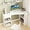 White, variant on CRXX Corner Computer Desk, 90 Degrees Triangle Desk w/Shelves & CPU Stand, Compact Vanity Makeup Table with Storage, Corner Desks for Small Spaces (Rustic Brown, 33.5'')
