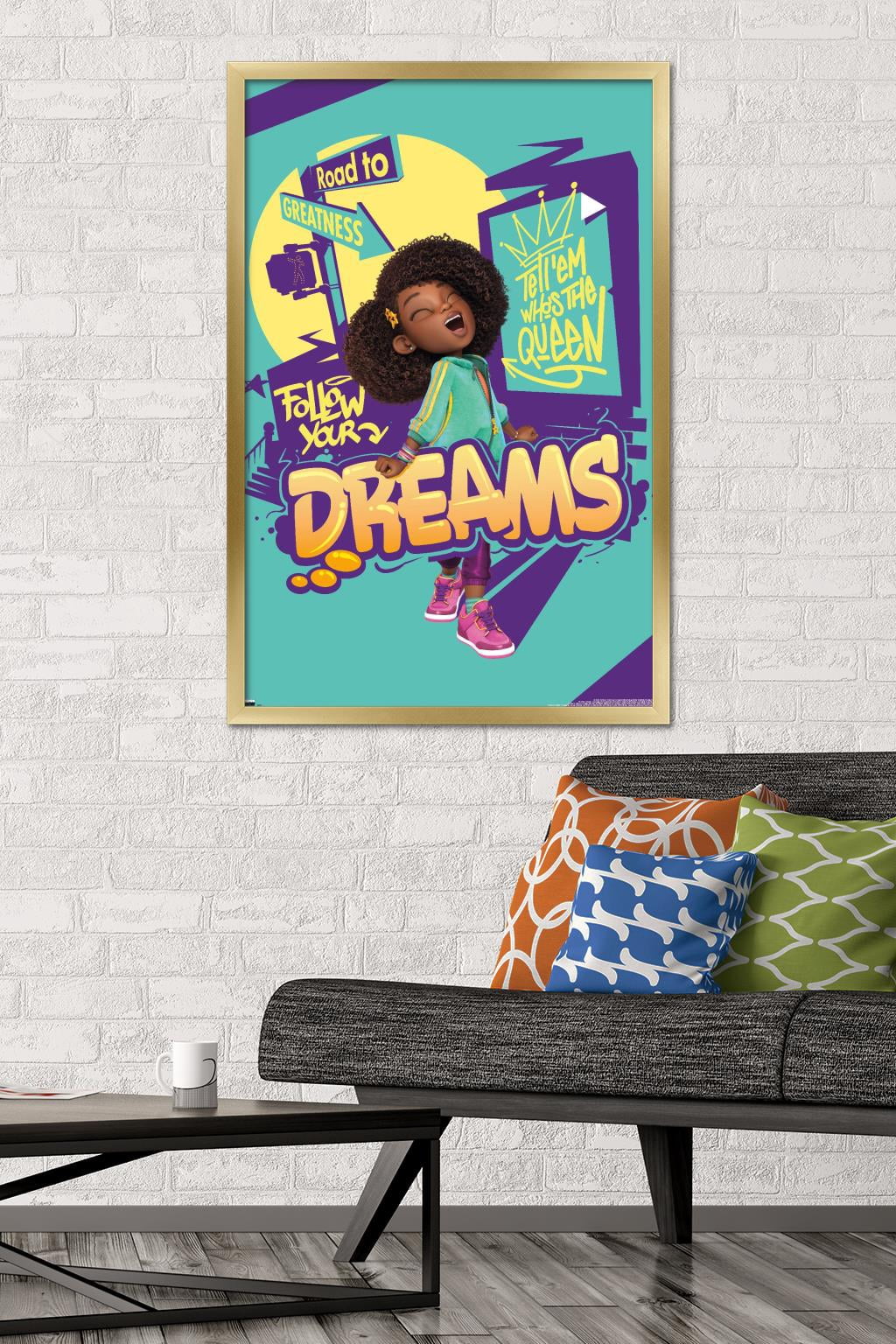 Karma's World - Follow Your Dreams Wall Poster, 22.375" x 34", Framed