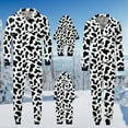 thumbnail image 5 of BJUTIR Women Mom Family Sets Cow Prints Hooded Zipper Jumpsuit Family Outfit Festive Pajama Sets, 5 of 9