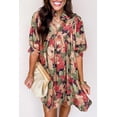 thumbnail image 2 of Women's Green Floral Print Mini Dress with Frilled Collar – Casual Summer Style [ZhiHiMeRi] | XL, 2 of 8