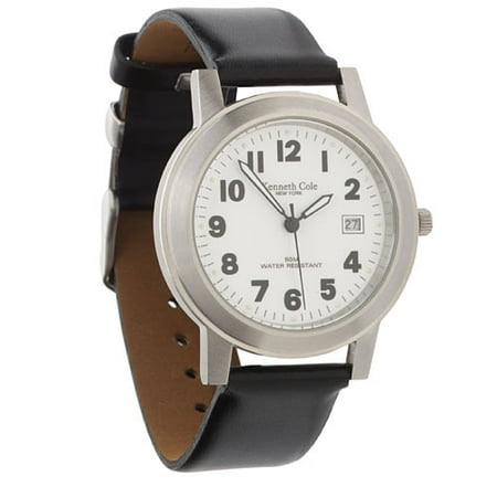 Kenneth Cole Men's Black Leather Strap Watch