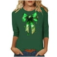 thumbnail image 2 of Craaazy Women's 3/4 Sleeve St. Patrick's Day Tshirts Casual Printed Pullover Tops Gifts, 2 of 5