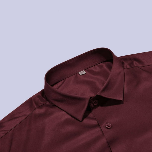 Camisa de vestir JEMITOP, elástica, sin arrugas, ajustada, negra, para