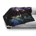 thumbnail image 3 of Purple Soft Flannel Fleece Throw Blanket, Lake Moonlight Stars in Night Sky with Trees Contemporary Modern Design, Cozy Plush for Indoor and Outdoor Use, 60" x 80", Purple Pink and Blue, by Ambesonne, 3 of 6