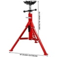 thumbnail image 2 of VEVOR Pipe Jack Stand with 4-Ball Transfer V-Head and Folding Legs 1500LB Welding Pipe Stand Adjustable Height 28-52IN 1107A-type Pipe Jacks for Welding, 2 of 9