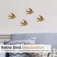 thumbnail image 5 of 4Pcs 4.7" Vintage Bird Wall Sculpture Decor Art Bird Wall Art Antique 3D Sculpted Hanging Bird Resin Wall Art Golden Floating Ornament for Indoor Outdoor Present for Couple Housewarming, 5 of 11