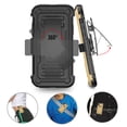thumbnail image 5 of TJS Apple iPhone Xs MAX 2018 Case, 360° Belt Clip Holster Dual Layer Hybrid Shock Absorbing Resist Kickstand Armor Phone Case Cover (Gold), 5 of 8