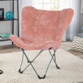 thumbnail image 5 of Mainstays Faux Fur Butterfly Folding Chair, Pink, 5 of 5