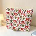 thumbnail image 3 of XYZCANDO Christmas Bow Print Padded Shoulder Tote Bag, Large Capacity Holiday Carryall Purse for Women, Cute Festive Handbag for Shopping Travel Xmas Gift, 3 of 7