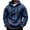 Navy #0272, variant on Mens Full Zip Hoodie Fleece Sweatshirt Contrast Zipper Pockets Casual Hooded Jacket