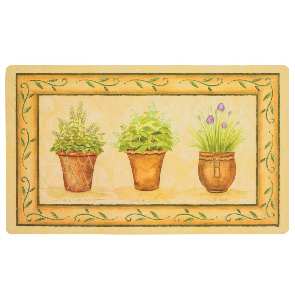 Potted Herb Garden Comfort Kitchen Mat, 18" x 30"