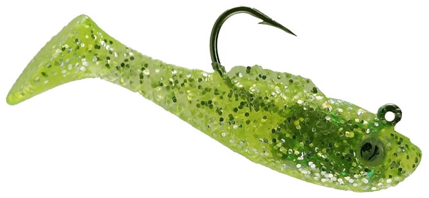 (3 pack) Creme 1.5" Spoiler Shad Swim Bait Fishing Lure, Chartreuse