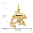 thumbnail image 6 of Auriga Fine Jewelry 10K Yellow Gold Dolphin Charm for Women, 6 of 6