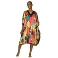 thumbnail image 2 of Up2date Fashion's Women's Satin Short Caftan / Kaftan, Midnigt Safari, CShort-76C2, 2 of 4