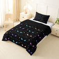 thumbnail image 2 of Homewish Colorful Cats Twin Comforter Sets,Cartoon Animal Themed Bedding Set,Black,Black Reversible,2-Piece,1 Comforter and 1 Pillowcase, 2 of 7