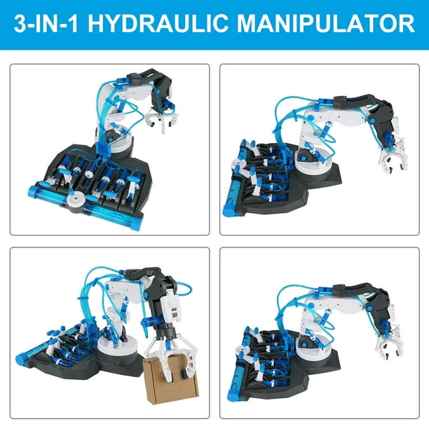 Pluokvzr 220pcs Robotic Arm Edge Kit 3 in 1 DIY Assemble Robotic Arm Kit Educational Robotic Arm Clamp Claw Mount Kit Creativity Development DIY Robot