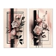 thumbnail image 2 of Designart "Hyperrealistic Minimalistic Abstract Roses I" Rose Wall Art Set Of 2 - Beige Floral Canvas Set For Living Room Decor, 2 of 7