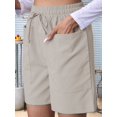 thumbnail image 2 of Dycnvjo Omen Casual Shorts Drawstring Comfy Elastic Waist Shorts Summer Pull on Short with Pockets  M, 2 of 5